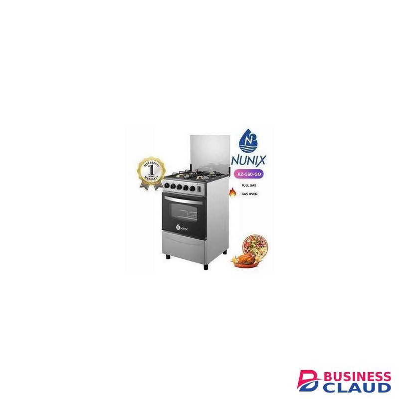Nunix Free Standing Cooker 50*55*84cm,4 Gas Burners,Gas Oven - Grey