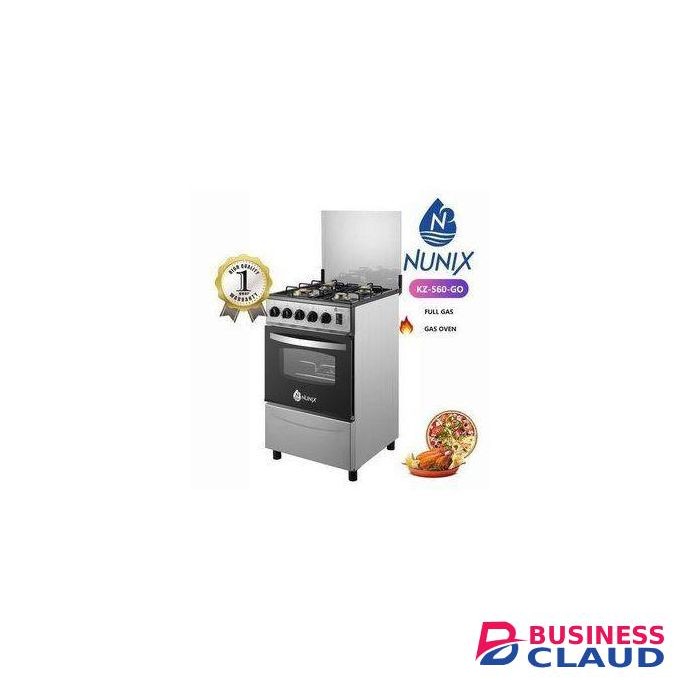 Nunix Free Standing Cooker 50*55*84cm,4 Gas Burners,Gas Oven - Grey