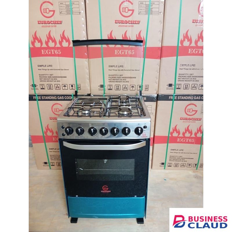 Freestanding 4-Burner Gas Cooker with Oven and Grill – Full-Size Kitchen Appliance