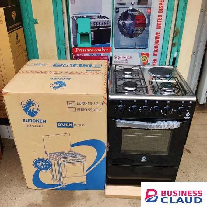 Freestanding 3+1 Gas Cooker with Oven – Auto Ignition, Tempered Glass Door, Compact Build