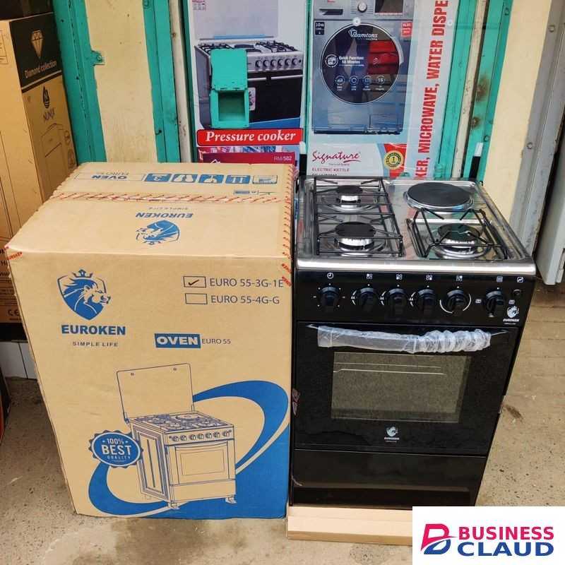 Freestanding 3+1 Gas Cooker with Oven – Auto Ignition, Tempered Glass Door, Compact Build