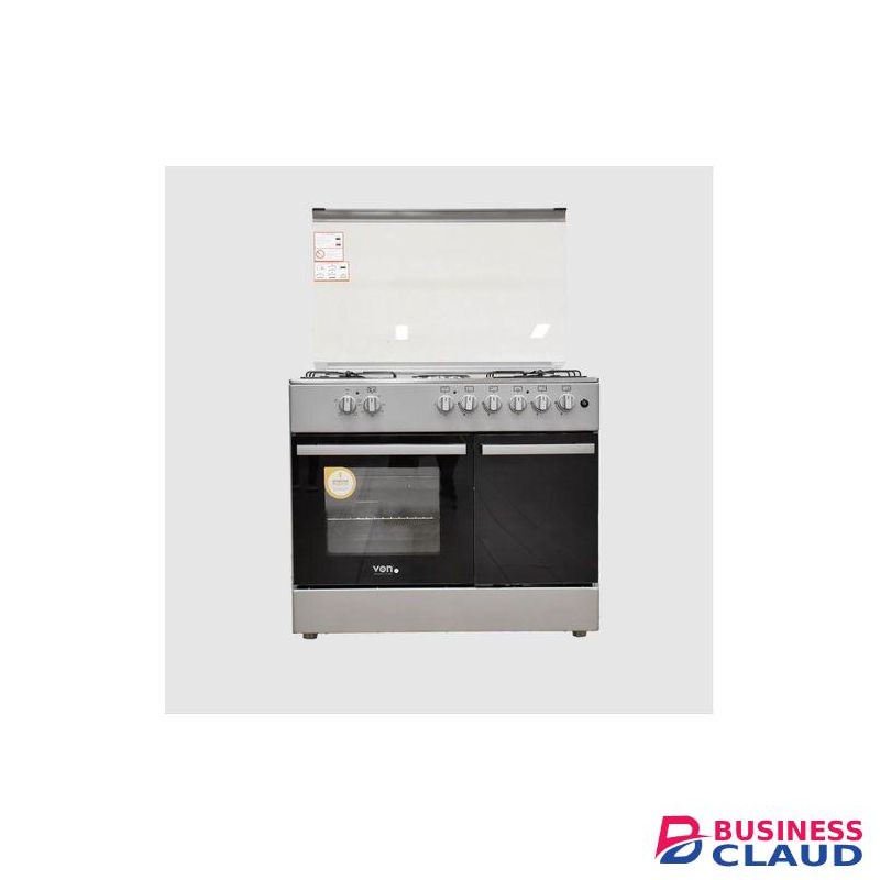 VON 4 Gas + 2 Electric, 90x60, Electric Oven, 4 Oven Functions, Gas Cylinder Compartment, Silver