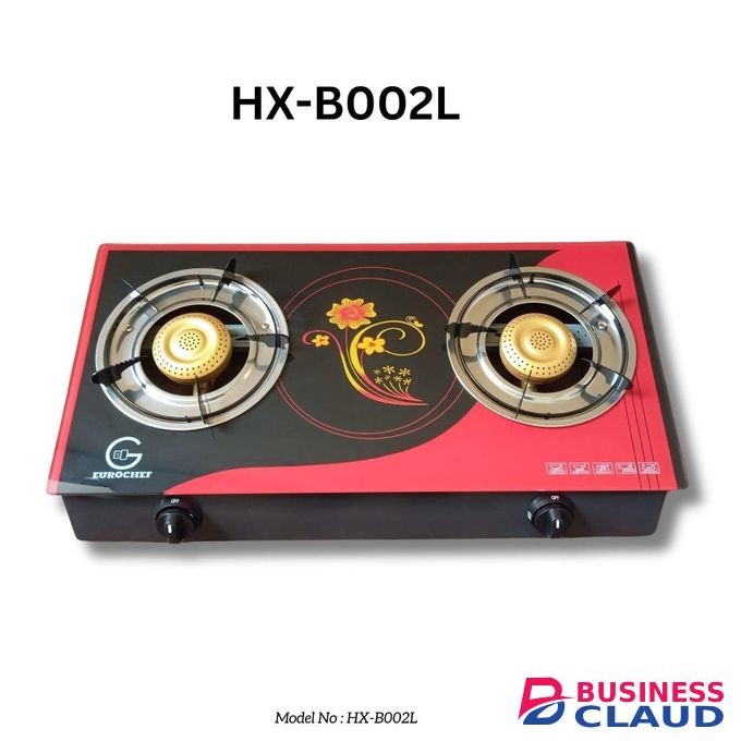 Eurochef 2 Gas Burner Table Top Glass Gas Stove Cooker
