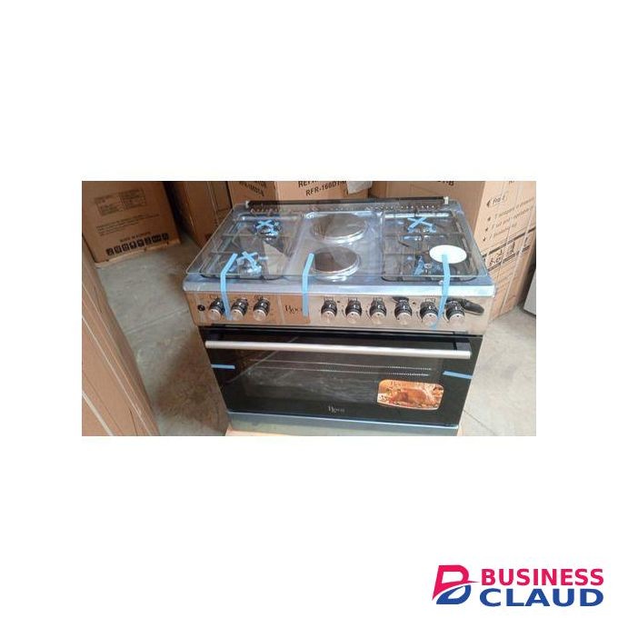 Roch 4 Gas Burners + 2 Electric Hotplates,Standing Cooker with electric oven
