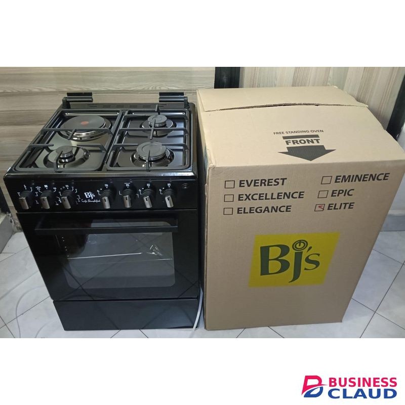 BJS 60cm X 60cm, 3 Gas Jet Burners + 1 Rapid Hot Plate, ROTISSERIE, TURBO-FAN, ELECTRIC OVEN Cooker