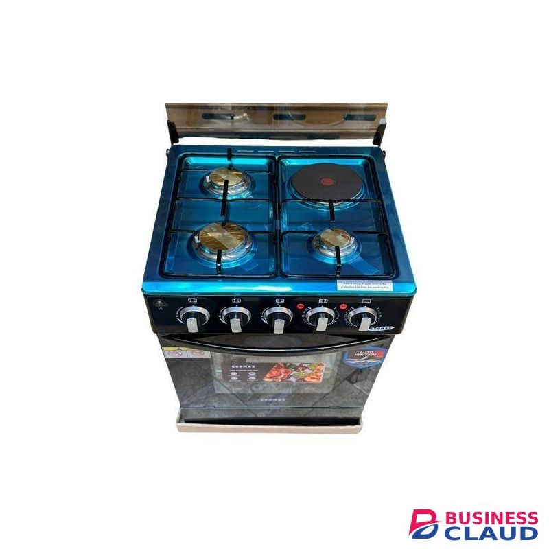 Ecomax 50 by 55 Free Standing Cooker – 3 Gas + 1 Electric Plate with Electric Oven