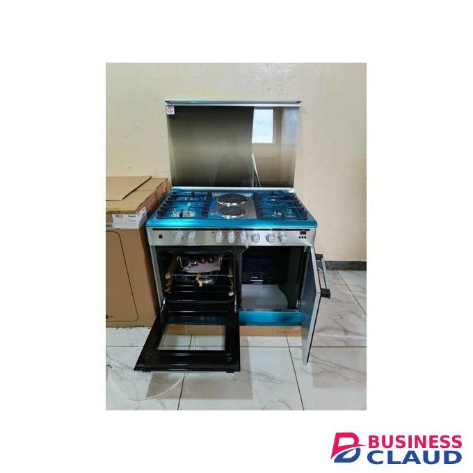 Haier 4 Gas + 2 Electric 90*60 Cooker With Electric Long Oven - Silver