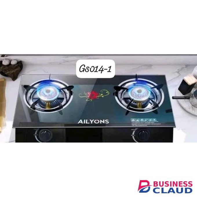 AILYONS 2 Gas Burner Table Top Glass Gas Cooker Stove
