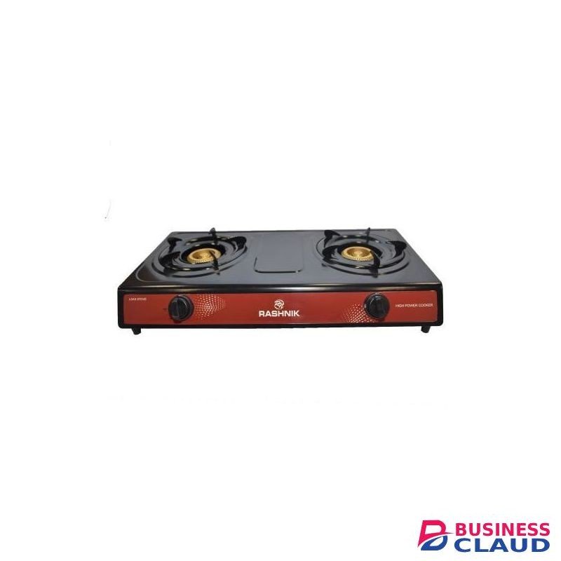 Rashnik Table Top Double Gas Cooker Stove Non-stick Stainless Steel
