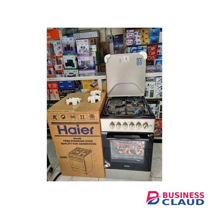 Haier 50 × 60 cm standing cooker 3 Gas+1 Electric, electric oven high quality, Black