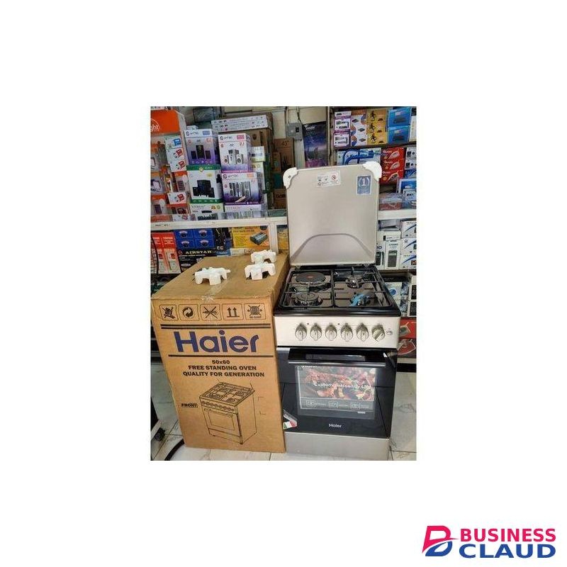 Haier 50 × 60 cm standing cooker 3 Gas+1 Electric, electric oven high quality, Black