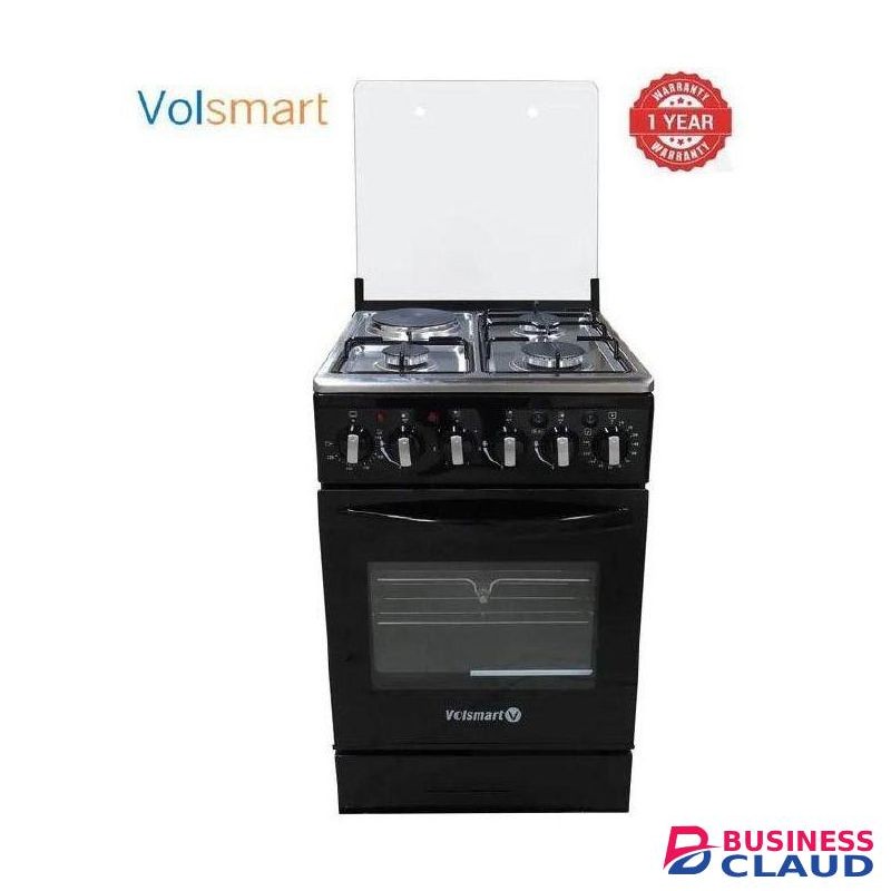 VOLSMART Standing Cooker 50×55 – 3 Gas Burners, 1 Hot Plate, Electric Oven(1YR WRTY)