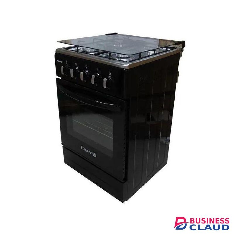 VOLSMART 4 Burners Full Gas Free Standing Cooker with Gas Oven Jet Valve Gas Inlet