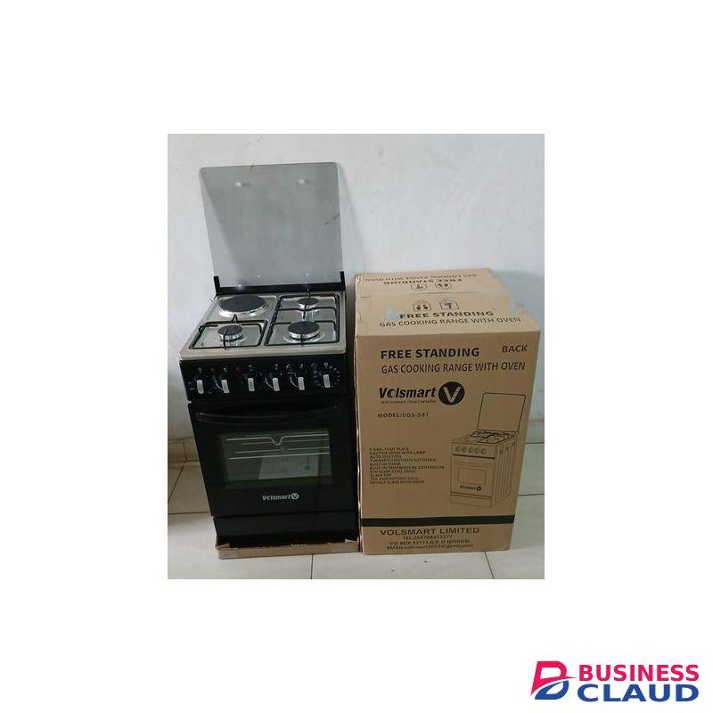 VOLSMART 50 BY 55 3gas +1 electric Free Standing cooker with JET VALVES AND Electric oven