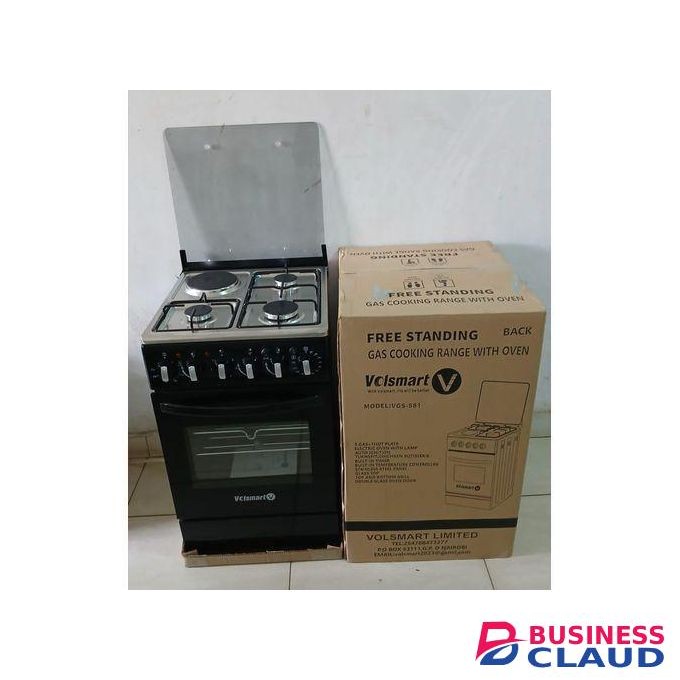 VOLSMART 50 BY 55 3gas +1 electric Free Standing cooker with JET VALVES AND Electric oven