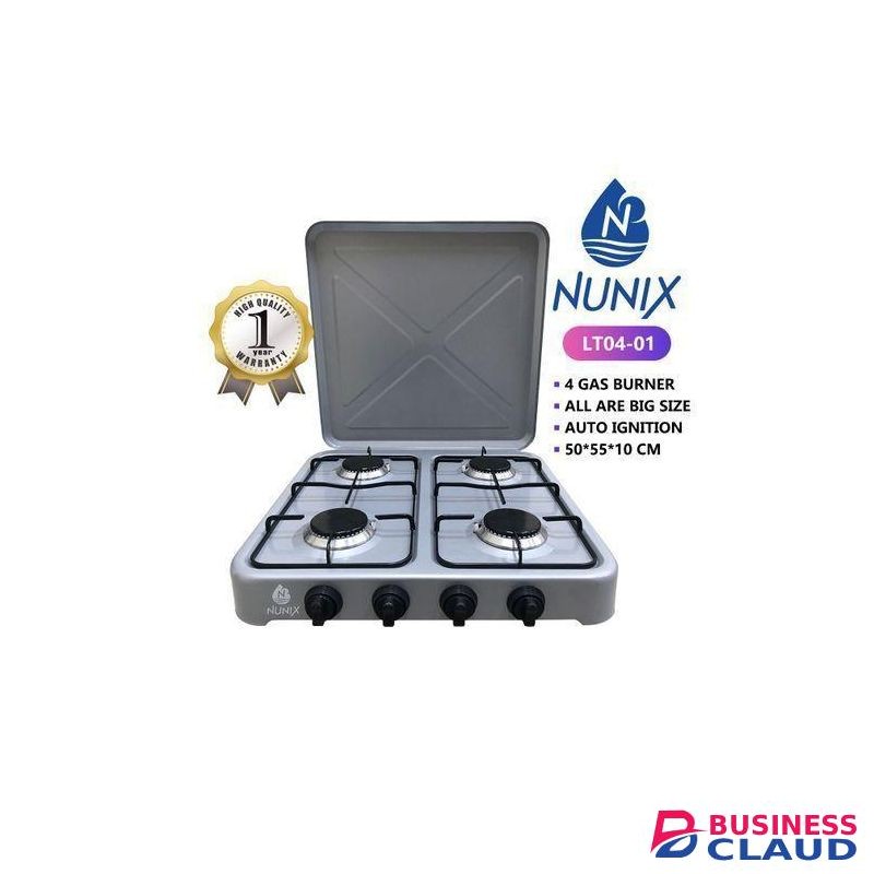Nunix Burner Table Top Gas Cooker Stove - Metallic Grey