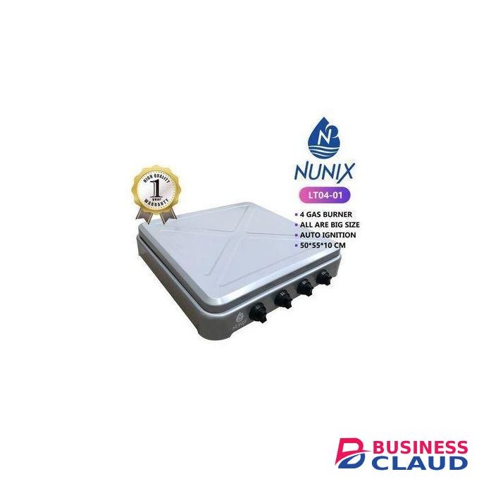 Nunix Burner Table Top Gas Cooker Stove - Metallic Grey