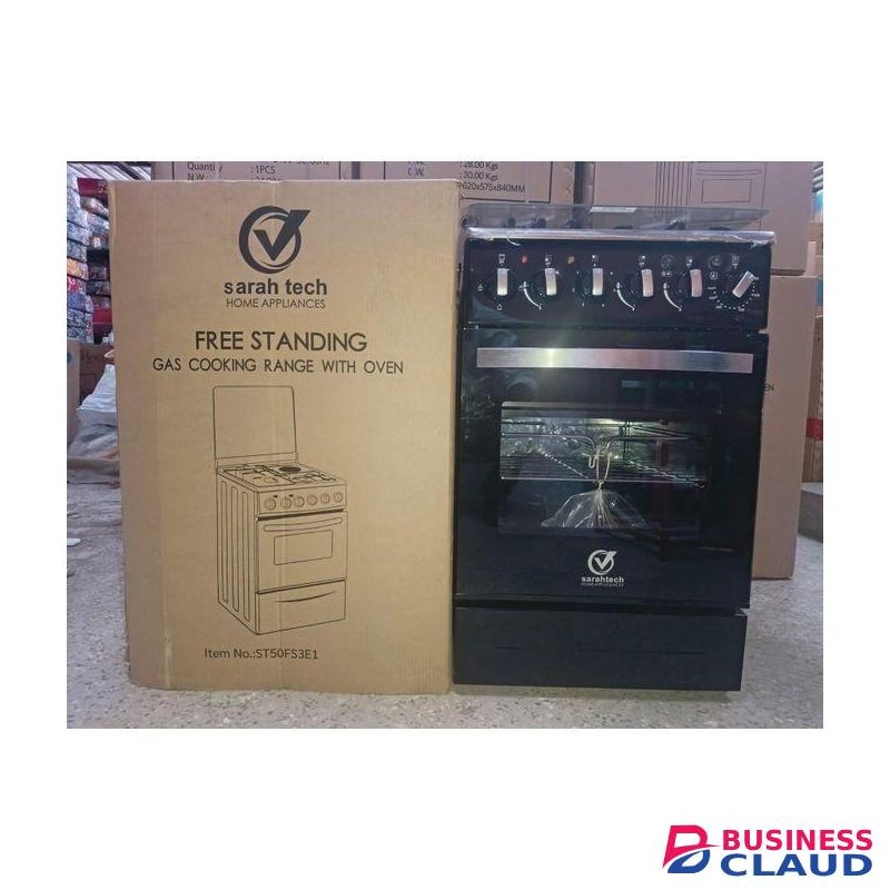 Sara Tech Standing Cooker 3 Gas + 1 Electric Hotplate 50cm x 50cm3, With Electric Oven + Auto-ignition Technology + Enamel Rack + warranty