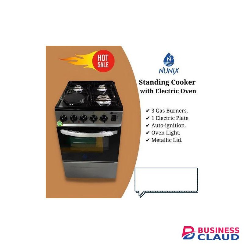 Nunix Free Standing 3+1 Electric Cooker With Electric Oven