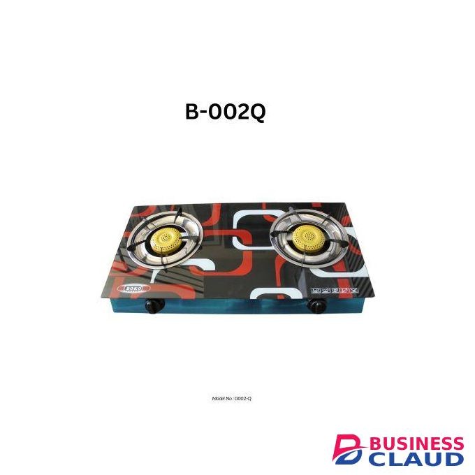BOKO 2 Burner Glass Top Gas Cooker & Double Burner, (1YR WRTY) -Gas Efficient