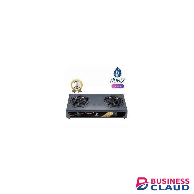 Nunix Stainless steel table top double burner auto ignition gas cooker