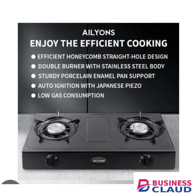 AILYONS 2 Burner Gas Cooker Compact Stainless Steel Tabletop Cooker with Efficient Flame Control for Home Kitchen Apartment and Outdoor Cooking