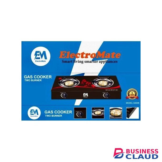 ElectroMate Premium Two-Burner Gas Cooker – Quick Meals, Easy Cleaning, Sleek Design For Every Modern Kitchen