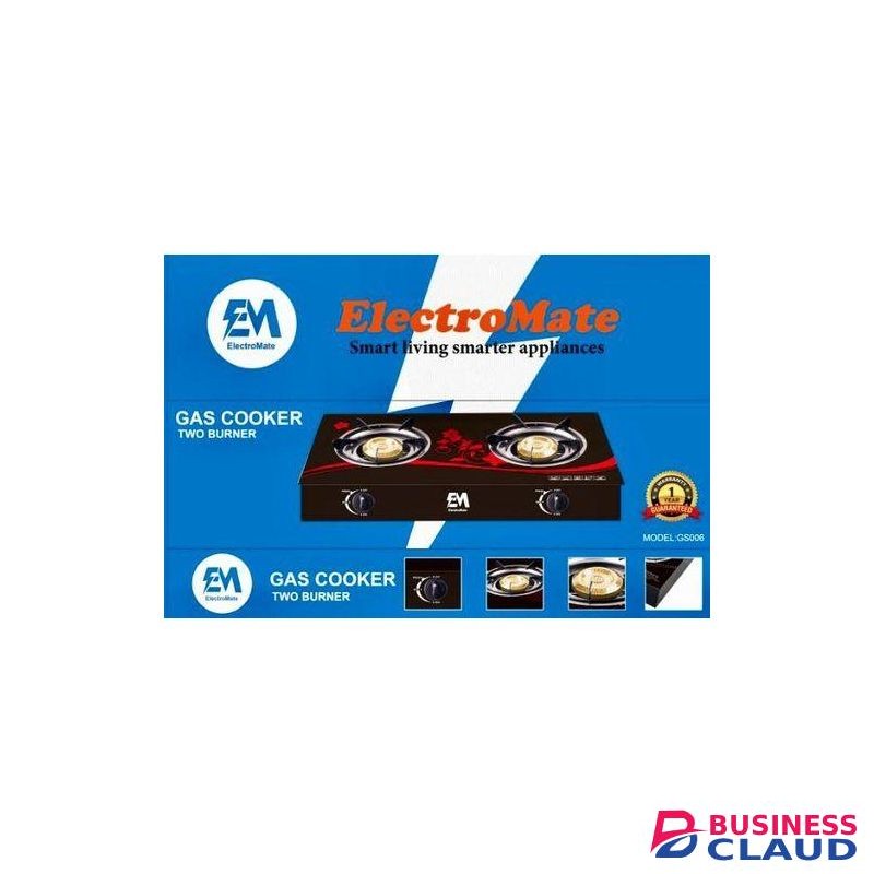 ElectroMate Premium Two-Burner Gas Cooker – Quick Meals, Easy Cleaning, Sleek Design For Every Modern Kitchen
