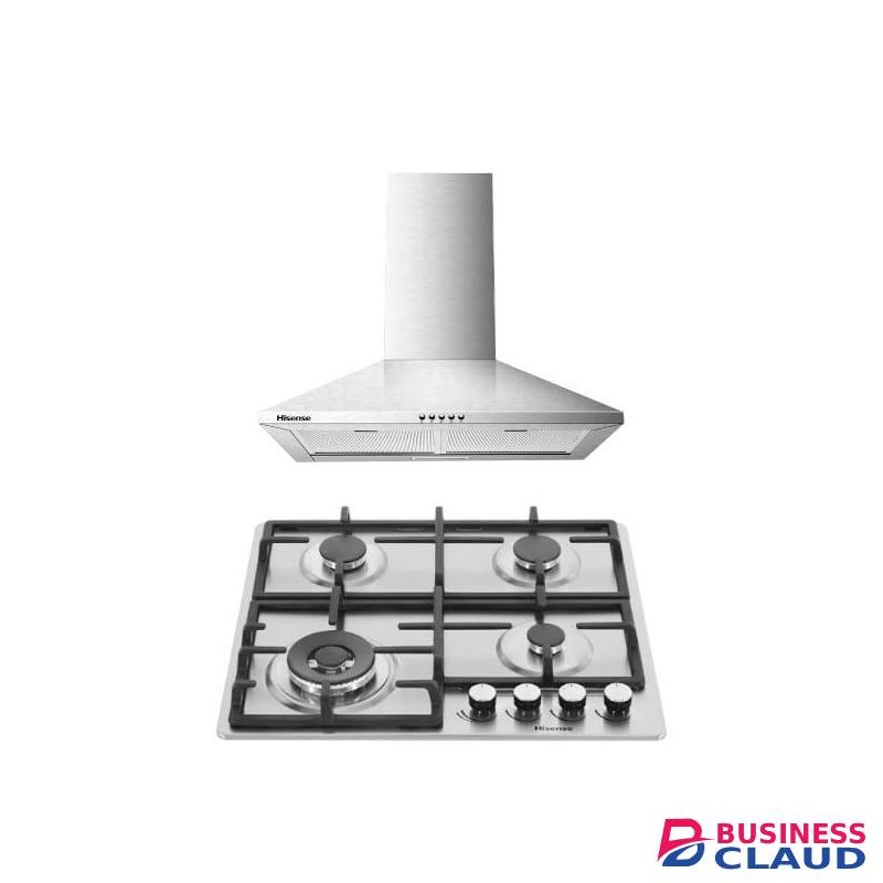 Hisense Built In Table Top Cooker 4Gas Stainless Steel Top Cooker Automatic Ignition - Silver