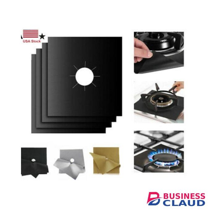 4-in-1 Gas Cooker Protective Liners – Reusable Stove Top Covers
