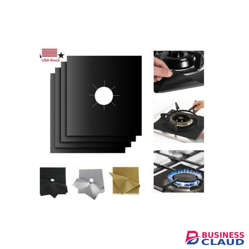 4-in-1 Gas Cooker Protective Liners – Reusable Stove Top Covers