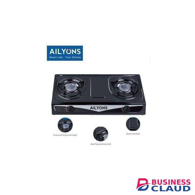 AILYONS 2 Burner Auto Ignition Gas Cooker,Free 1M Gas pipe + 6KG regulator