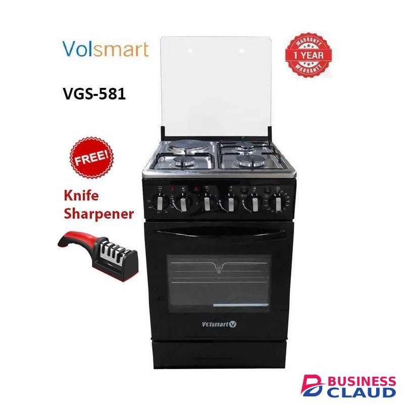 VOLSMART VGS-581 Cooker - 50*55, 3 Jet Burners+1 Electric, ROTISSERIE & ELECTRIC OVEN