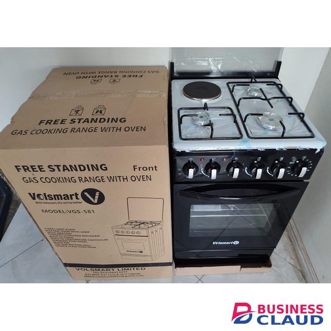 VOLSMART VGS-581 Cooker - 50*55, 3 Jet Burners+1 Electric, ROTISSERIE & ELECTRIC OVEN