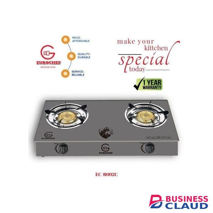 Eurochef Euro Glass Gas Stove, 2 Burners Gas Cooker, Table Top
