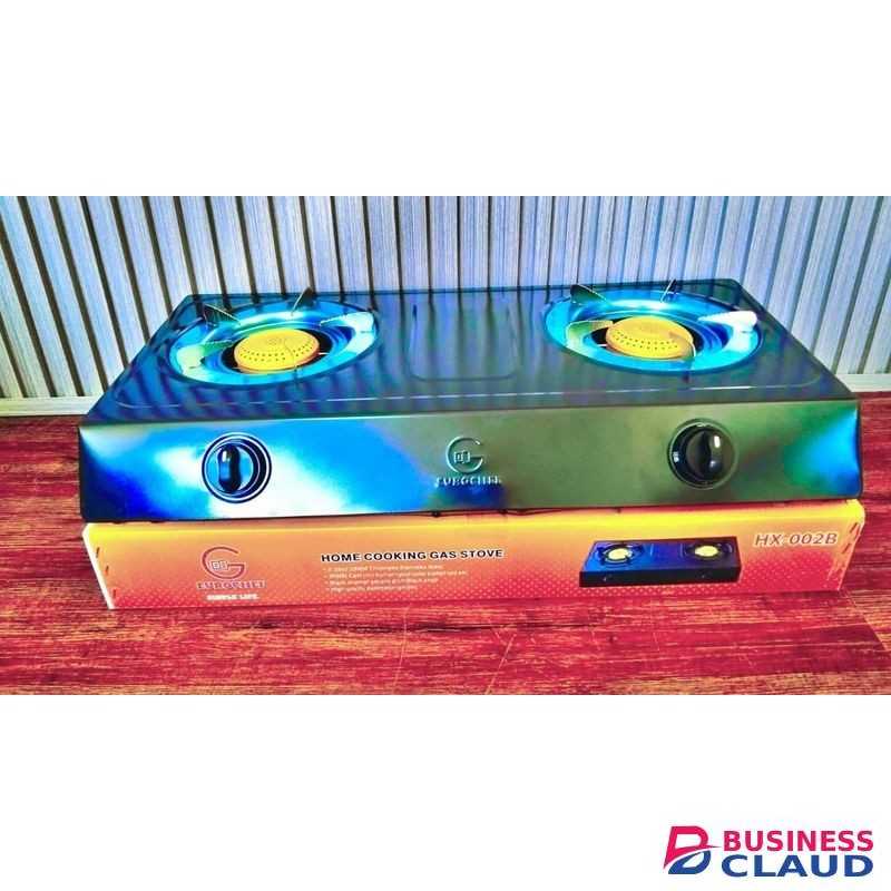 Eurochef Table Top Steel Gas Burner, Eurochef HX-002B Double Burner Home Cooking Gas Stove