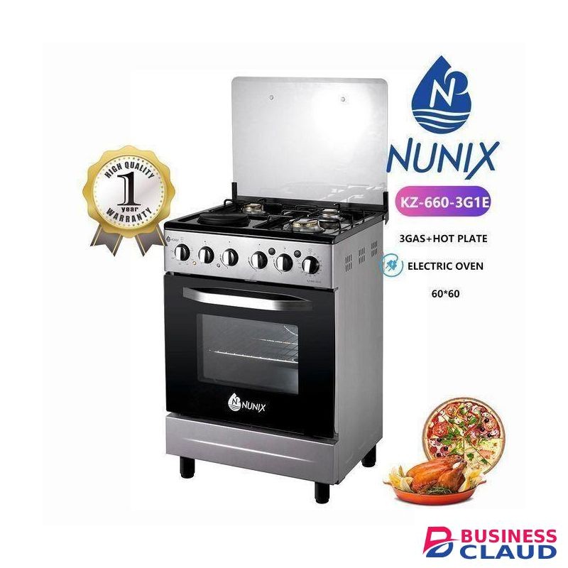 Nunix Cooker 3 gas plus 1 electric hotplate 60x60