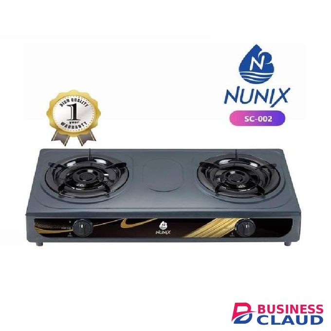 Nunix TWO BURNER TABLE TOP GAS STOVE/COOKER STAINLESS STEEL