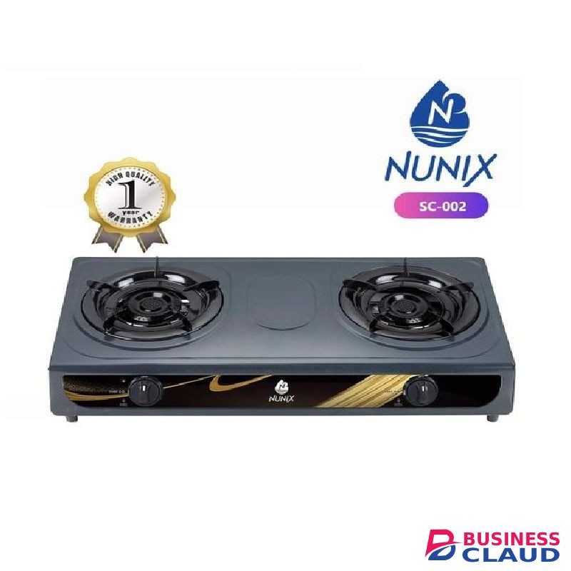 Nunix HIGH-QUALITY TWO BURNER TABLE TOP GAS STOVE/COOKER STAINLESS STEEL