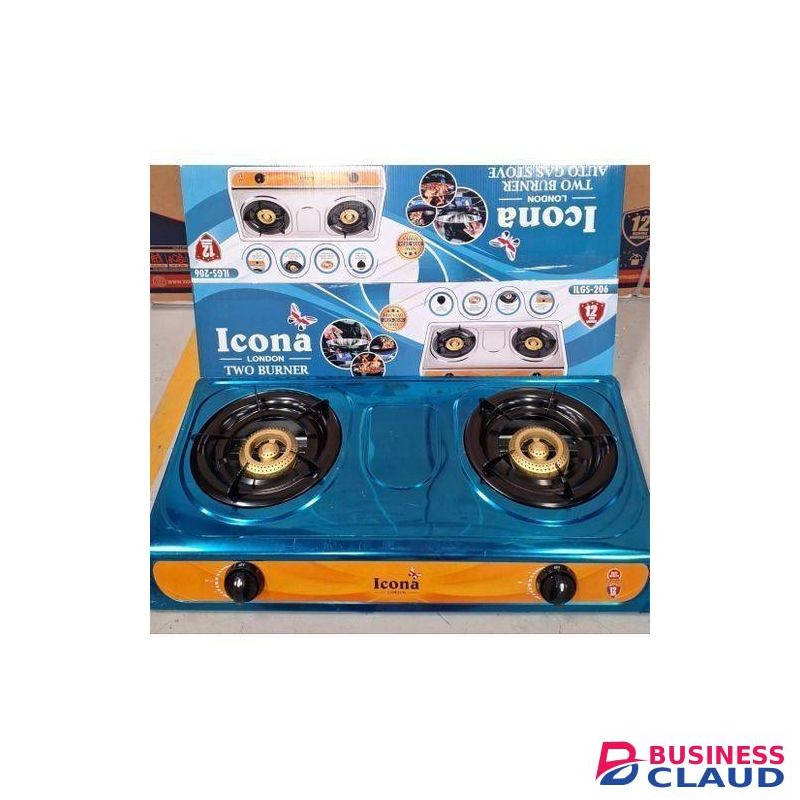 ICONA 2 burner gas stove stainless steel cooker