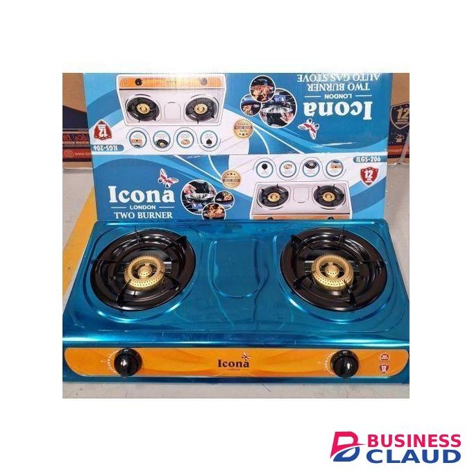 ICONA 2 burner gas stove stainless steel cooker