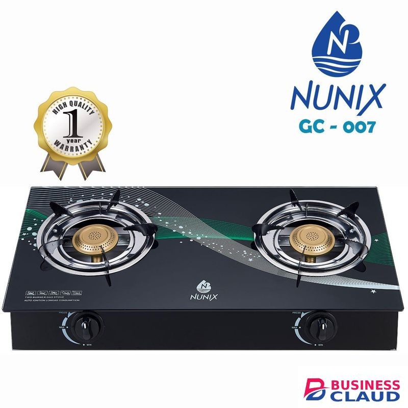 Nunix 2 Burner Glass Top Table Top Cooker