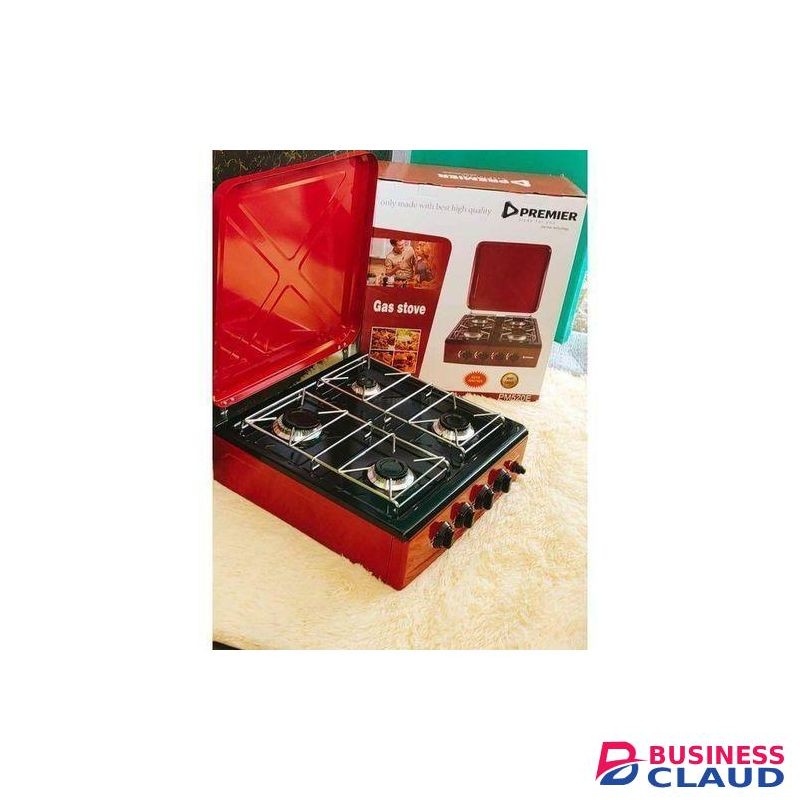 Premier 4 Burner Table Top Gas Stove, Free 1.5M Gas Pipe + 6KG Regulator
