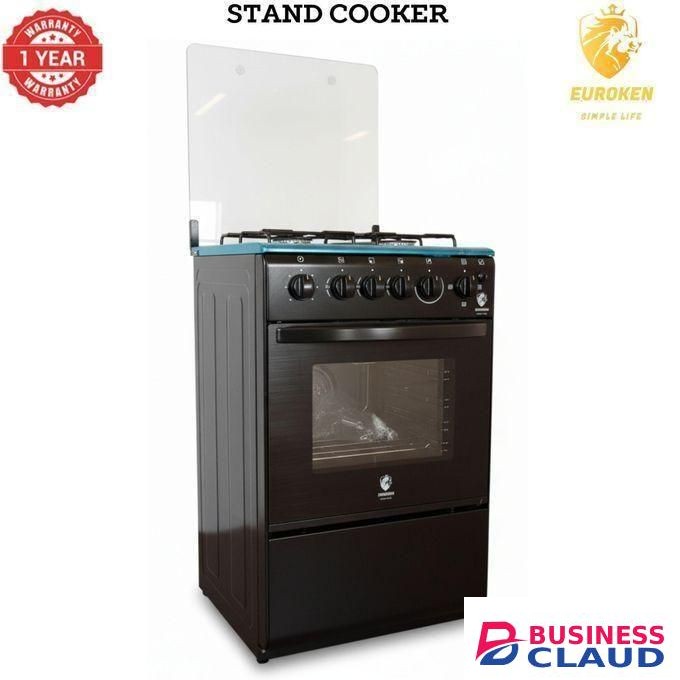 Euroken 50x55 Free Standing Full Gas Cooker with Gas Oven -Black