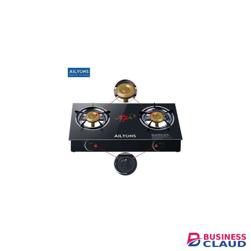 AILYONS 2 Burner Glass Top Gas Stove