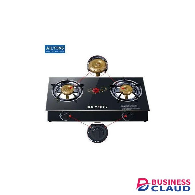AILYONS 2 Burner Glass Top Gas Stove