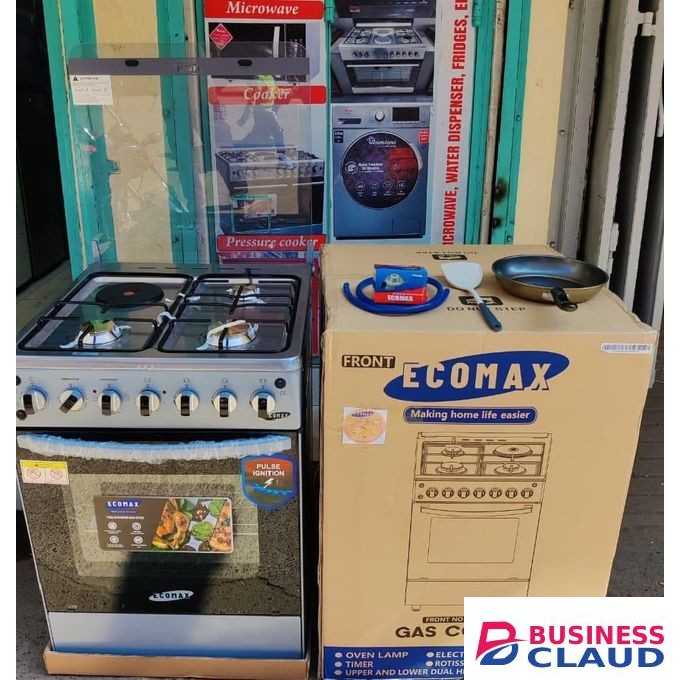 Ecomax 3 Gas + 1 Electric 60*60 Freestanding Gas Cooker -free gifts pan, and spatula