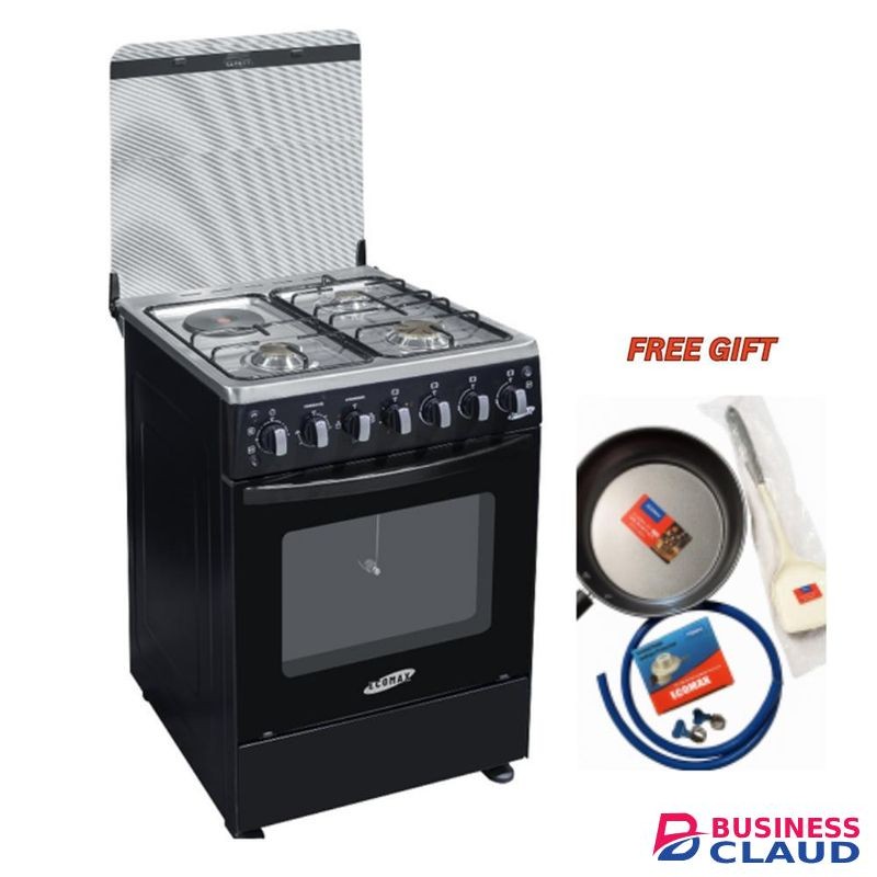 Ecomax LX-880, 3 Gas + 1 Electric 60*60 Freestanding Gas Cooker - Black