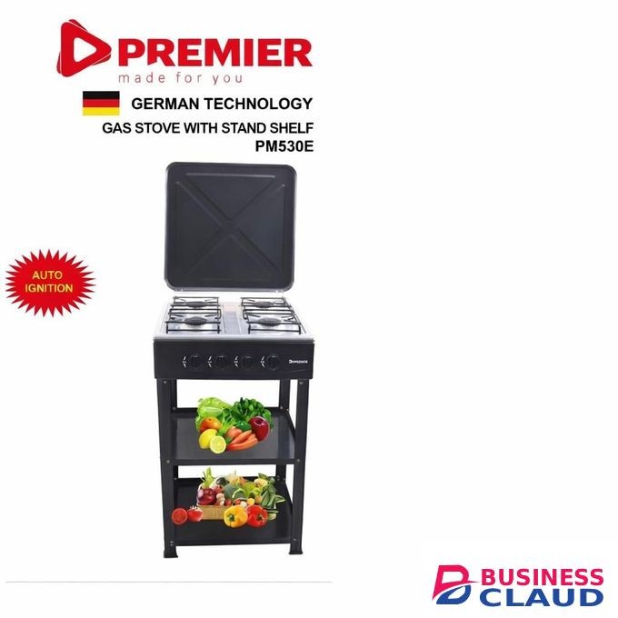 Premier Gas Cooker 4 Burner With Durable Metal Stand