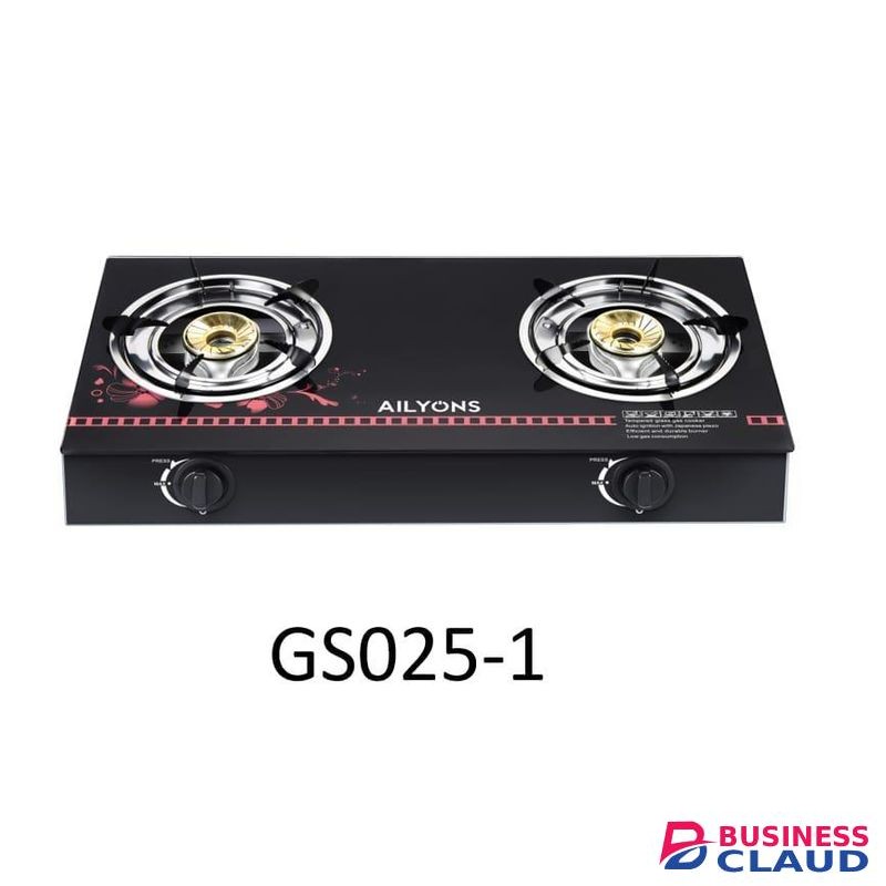 2 burner glass top gas cooker